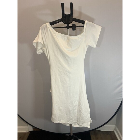 By Egreis Off-white Knit Dress with An Asymmetrical Hem- x Small NWT - Picture 11 of 13